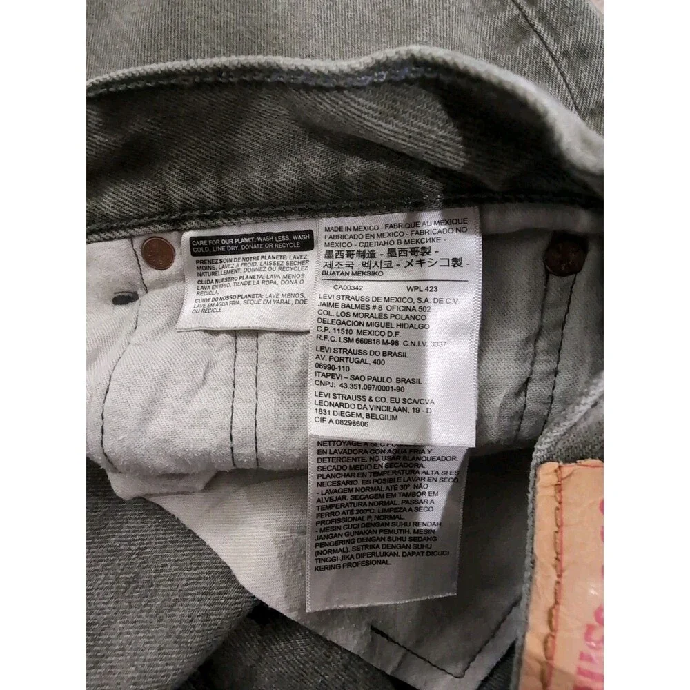 LEVI'S 501 BUTTON FLY MEN'S 34x32(31) WHITE OAK CONE DENIM JEANS OLIVE GREEN EUC